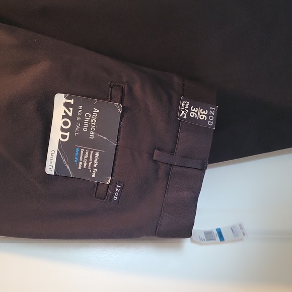IzOD Men's Big & Tall American Chino BT Navy 36x36 New with tags - Picture 3 of 4